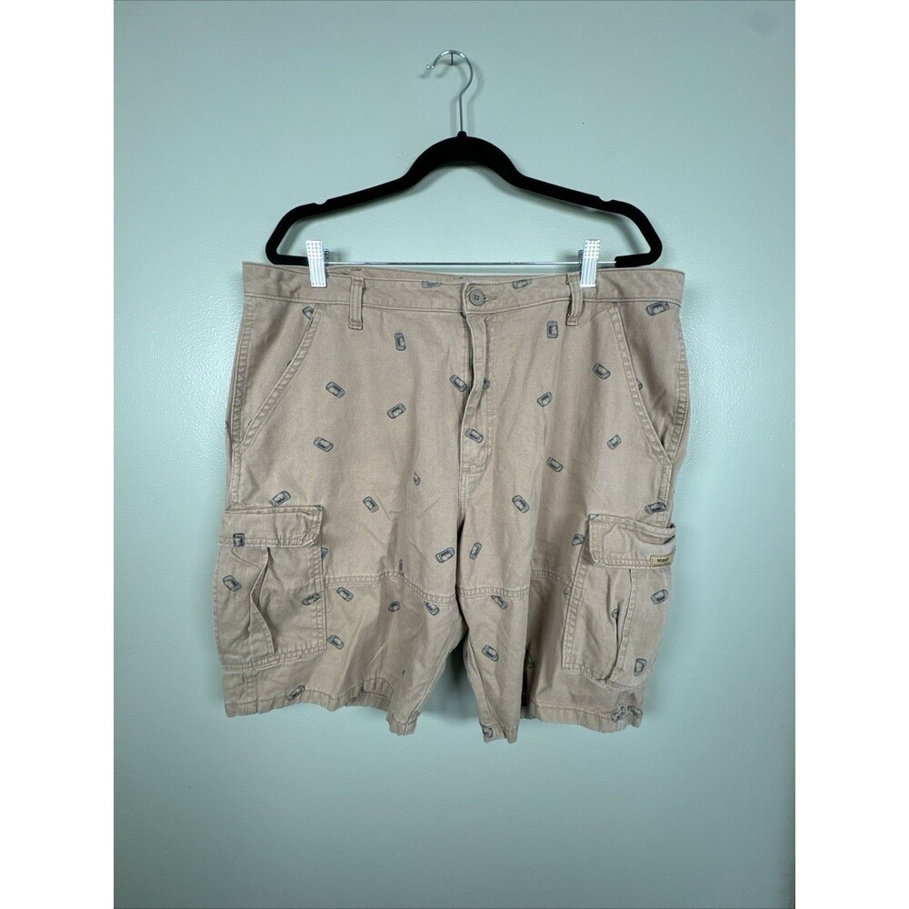 WRANGLER Cargo Shorts Men's 38 Relaxed Fit All Over Beer Can‎ Print Camping BBQ
